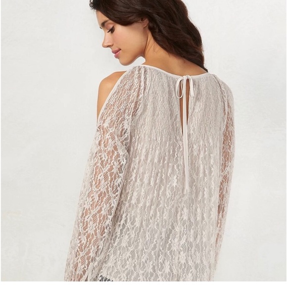 Lauren Conrad Lace Cold-Shoulder Blouse - Picture 2 of 14